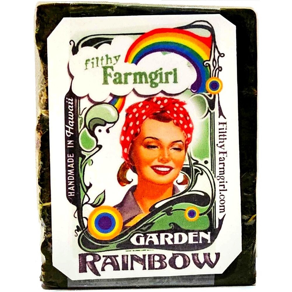 100% Natural Organic Soap. Garden Rainbow. Handmade in Hawaii. 7oz.